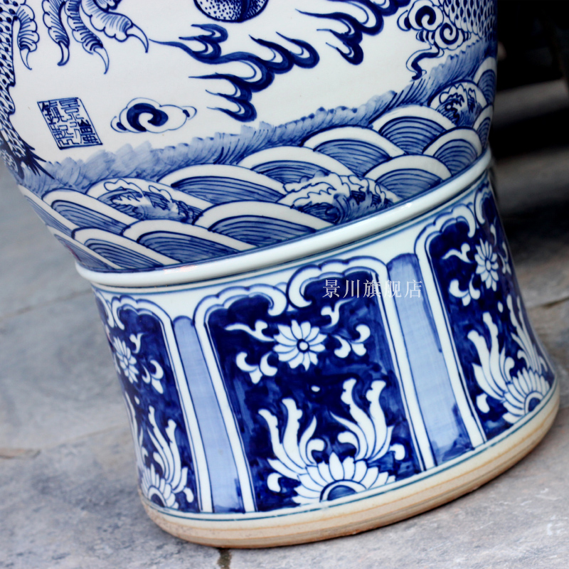 Hand made blue and white same of large porcelain vase of jingdezhen ceramics as the sitting room adornment hotel furnishing articles