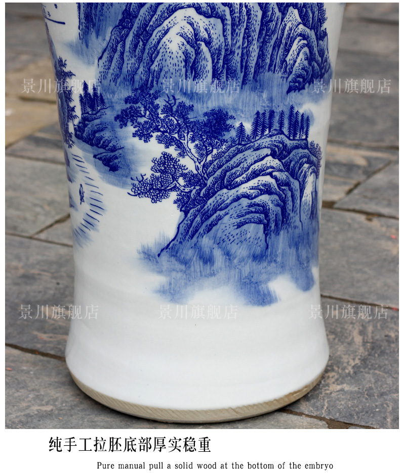 Jingdezhen ceramic hand - made yunshan xiufeng figure of large vases, sitting room of Chinese style household furnishing articles office accessories