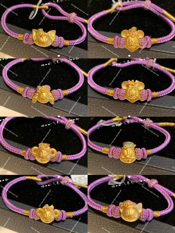 Chow Tai Fook Disneyland Limited Edition 20Th Anniversary Special Edition Pure Gold Seven Treasures Linabell Fortune Bead Y