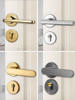 Bedroom Door Lock Indoor Silent Room Door Lock Household Universal Wooden Door Handle Black Split Magnetic 58 Lock Set