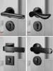 Bedroom Door Lock Indoor Silent Room Door Lock Household Universal Wooden Door Handle Black Split Magnetic 58 Lock Set