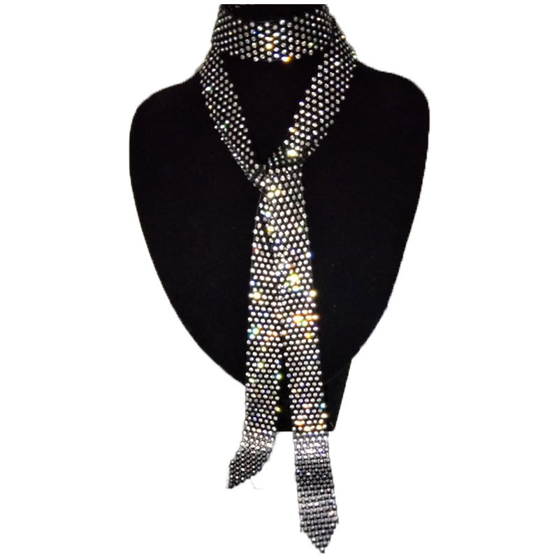 High-Quality Rhinestone Tie with Sparkling Diamonds for Women, Decorative Neck Accessory, Long Versatile Tie Necklace High-Quality Rhinestone Tie with Sparkling Diamonds for Women, Decorative Neck Accessory, Long Versatile Tie Necklace