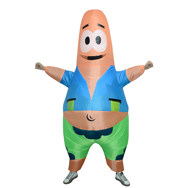 أزياء هالوين نجمة كبيرة ملابس قابلة للنفخ للبالغين cos دمية سبونجبوب مضحك بدلة المشي ثلاثية الأبعاد