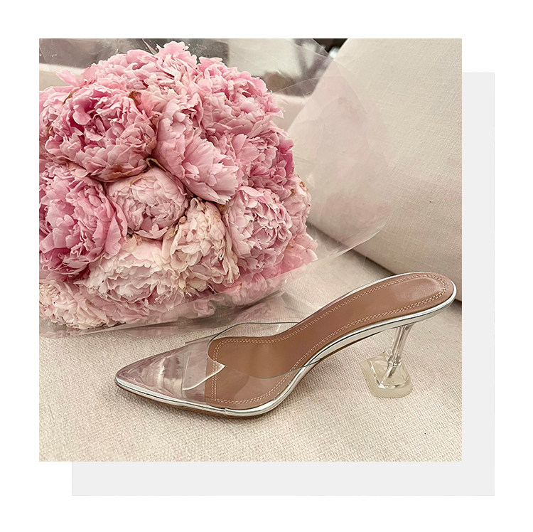 Модные туфли на высоком каблуке, универсальные тапочки, босоножки, из натуральной кожи                   