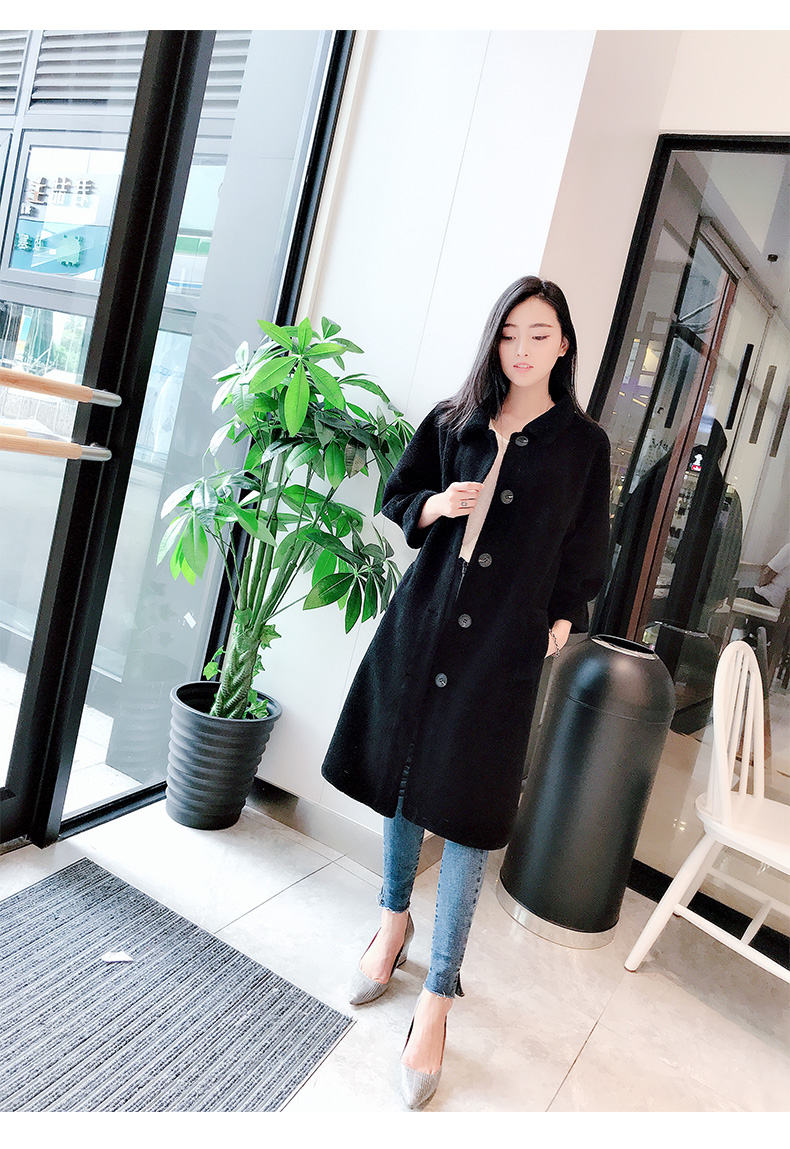 Haining lông cừu cắt áo khoác nữ phần dài 2018 mùa đông mới vuông cổ áo tổng hợp lông một chiếc áo khoác thủy triều áo khoác lông cừu nam