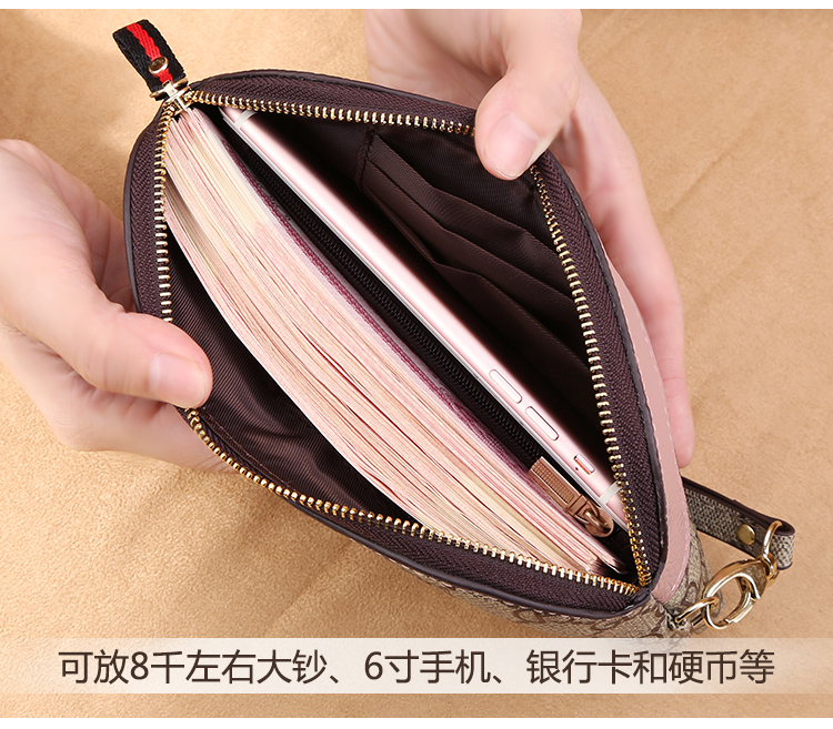 2018 mới Châu Âu và Mỹ ví nữ dài dây kéo ly hợp túi nữ công suất lớn PVC với da leather coin purse ví camelia