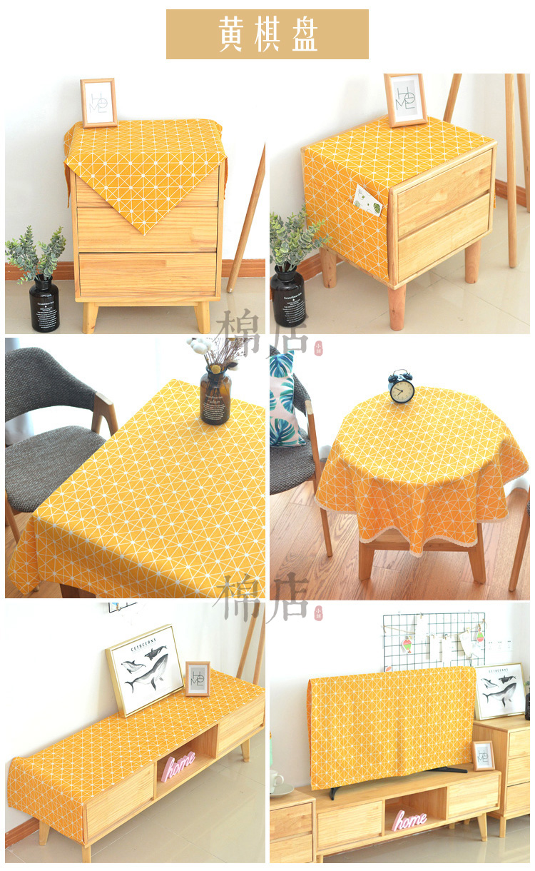 in lưới nhà máy bảng phong cách cà phê bảng vải khăn trải bàn vải nordic Tablecloth vải bông hình chữ nhật tròn bàn - Khăn trải bàn khăn trải bàn trắng trơn