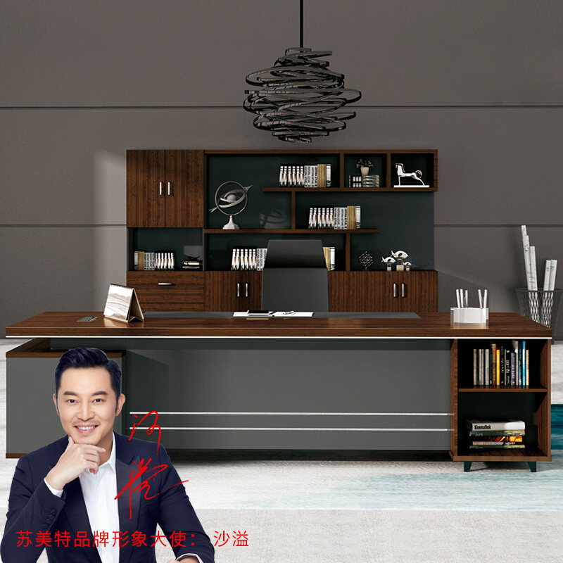 Sumette office furniture owner table computer desk manager table presidents table desk with side cabinet 2800 * 1900