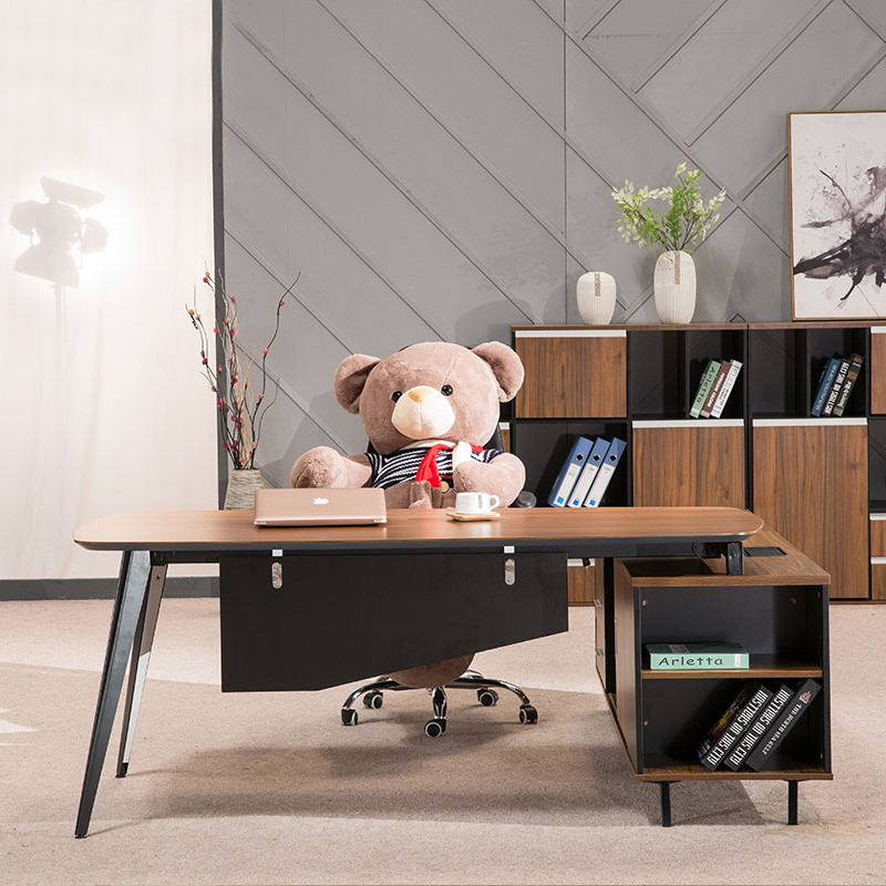 Office computer desk steel frame furniture minimalist Boss Table Fashion Desk Big Bandae President Desk Officer Desk