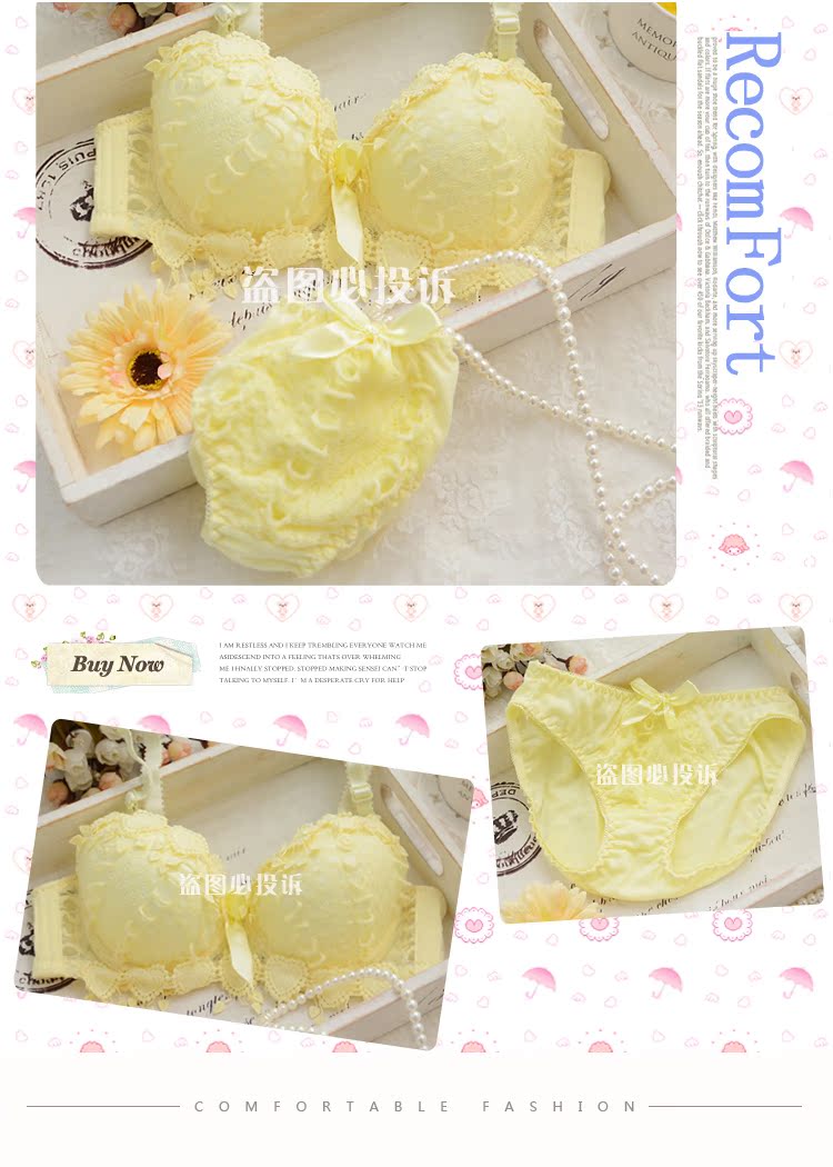 Cô gái Nhật Bản mới mặc áo ngực tập ren thêu áo ngực dễ thương gợi cảm ngực nhỏ ngực phẳng đồ lót