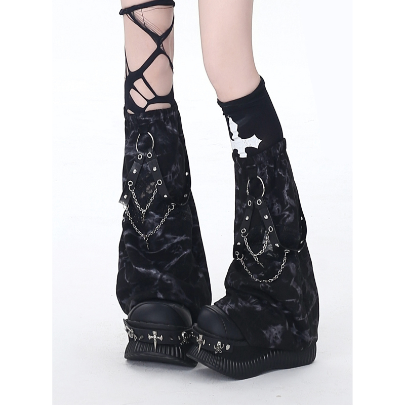 Crazygirl2026 New Tie-Dye Niche Subculture Chain Leg Warmers That Make Legs Look Slimmer, Spring and Summer Crazygirl2026 New Tie-Dye Niche Subculture Chain Leg Warmers That Make Legs Look Slimmer, Spring and Summer