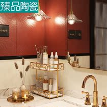 Minimalist modern French style pure color 300X600 Bunge leaf wall Brick Toilet Bathroom balcony Handwashing Desk Background