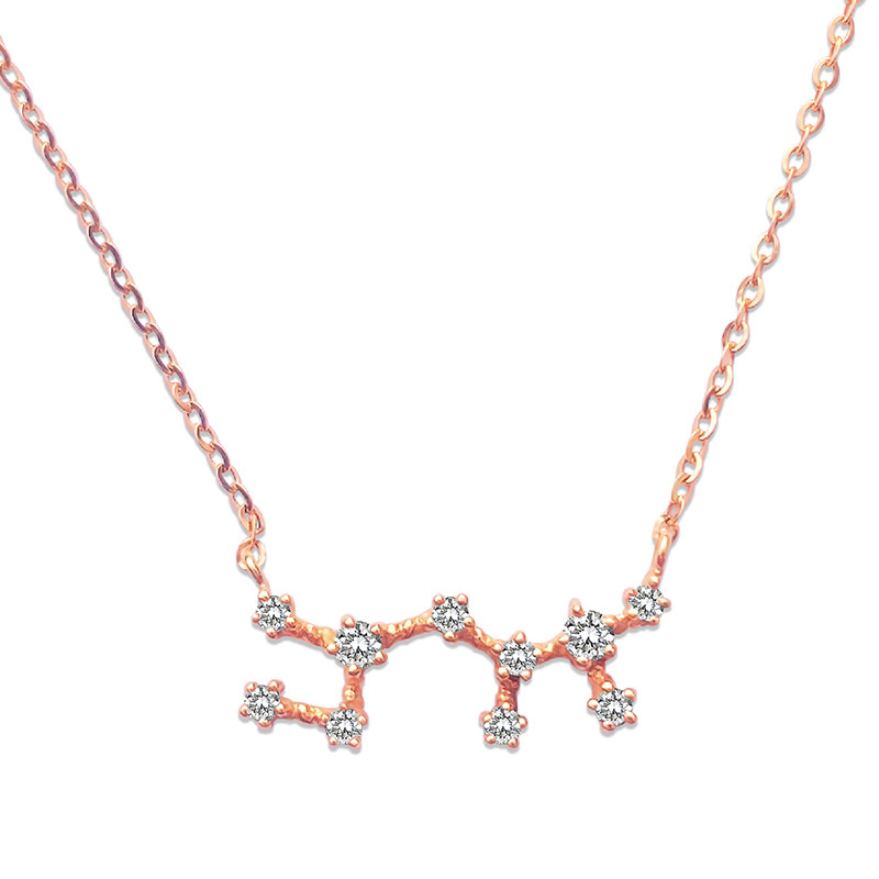 Bahe 18k Rose Gold Diamond Constellation Pendant Exquisite Light Luxury Niche Clavicle Chain
