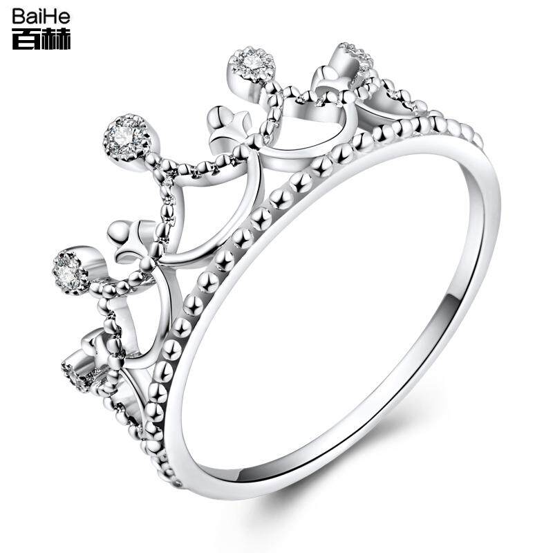 18K gold classic crown ring Diamond ring proposed marriage diamond ring ring to wear a single stacked ring