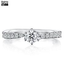 18K gold torsion arm row with diamond ring beautiful diamond bright proposal wedding engagement diamond ring woman can be customized