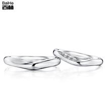 18K gold V-shaped couple diamond ring marriage proposal wedding diamond ring couple to ring diamond ring female custom Platinum