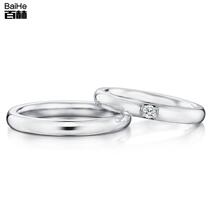 18K gold single inlaid couple diamond ring marriage proposal wedding diamond ring couple diamond ring pair ring diamond ring female custom Platinum