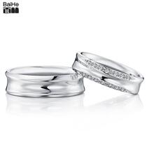 18K gold row inlaid couple ring marriage marriage diamond ring couple ring diamond ring female custom Platinum