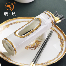  Tableware European-style chopstick barrel drain household chopstick cage Light luxury business dining hall Hotel creative chopstick bucket