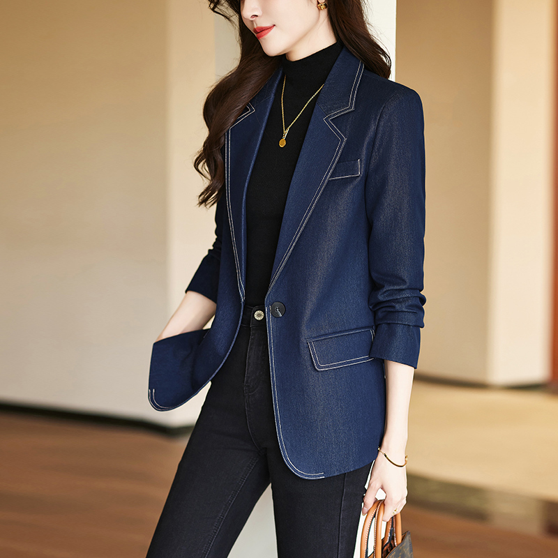 High-End Blazer for Women 2026 New Spring and Autumn Classy Casual Suit Petite Denim Top