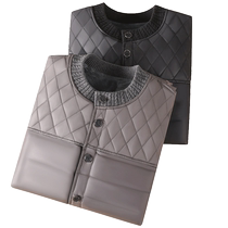 Septwolves down thermal underwear mens autumn and winter middle-aged and elderly plus velvet and thickened dads cold-proof mens suit