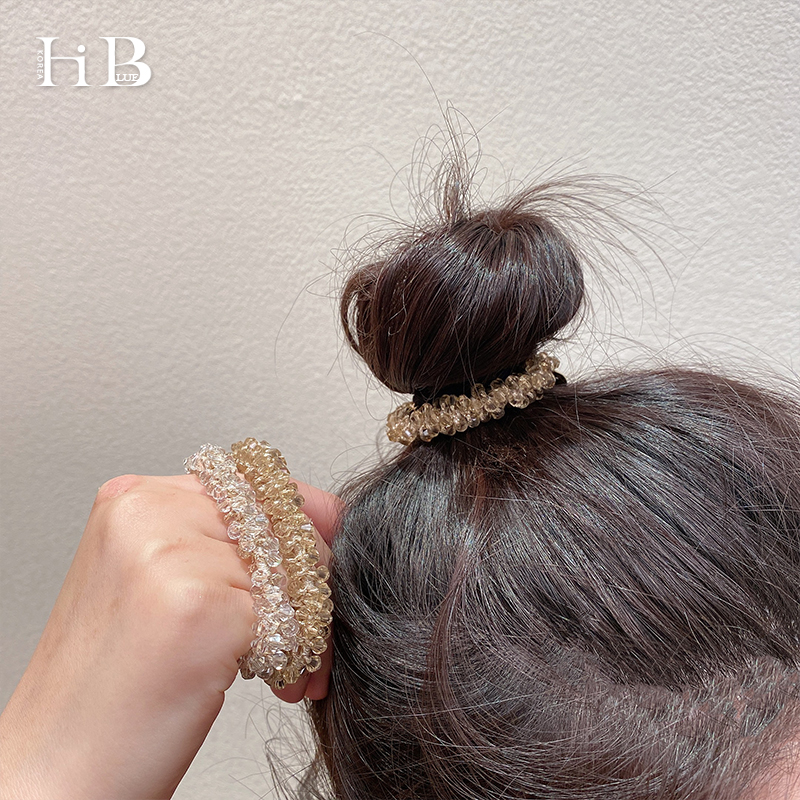 Korean telephone line hair ring tie head temperament seamless hair ring net red ins hair ring small leather case female hair hoop jewelry