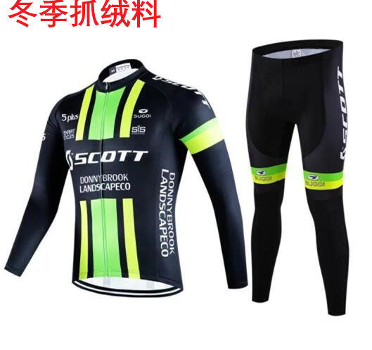 Autumn and winter riding suit MA warm fleece cycling suit long suit mountain road bike single wheel skating equipment