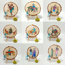Katong people like woodchip painting custom painted children wood chip painting handmade diy painting creative finished product portrait painting