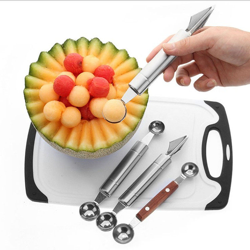 Stainless steel vegetable and fruit digger cut watermelon artifact dig ball spoon platter tool set divider mold