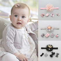 Baby hair band Princess crown headdress Korean female baby small hairpin cute does not hurt hair childrens hairpin set