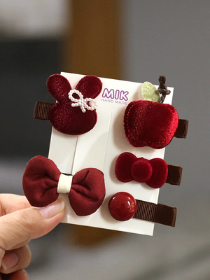Milk Tea Color Small Flower Baby Cute Fetal Hair Clip Hair Accessories — 2