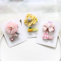 Childrens hair accessories cute flower bow baby hairclip baby clip girl side clip does not hurt Japanese and Korean bangs