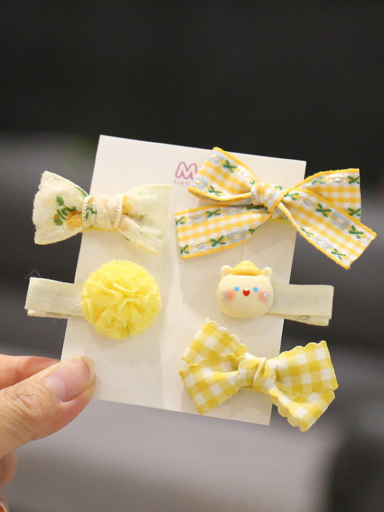 Milk Tea Color Small Flower Baby Cute Fetal Hair Clip Hair Accessories — 7