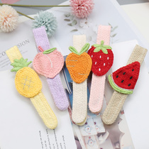Childrens hair hoop winter knitted fruit girl hair patch Liu sea patch hoop net red