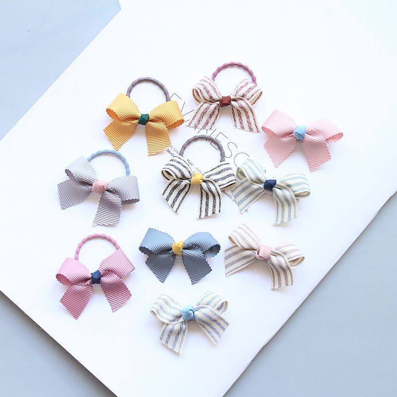 Children's hair adorned cute dovetail butterfly knot hair Circle baby hair clip girl head decoration baby little skin gluten with no injury