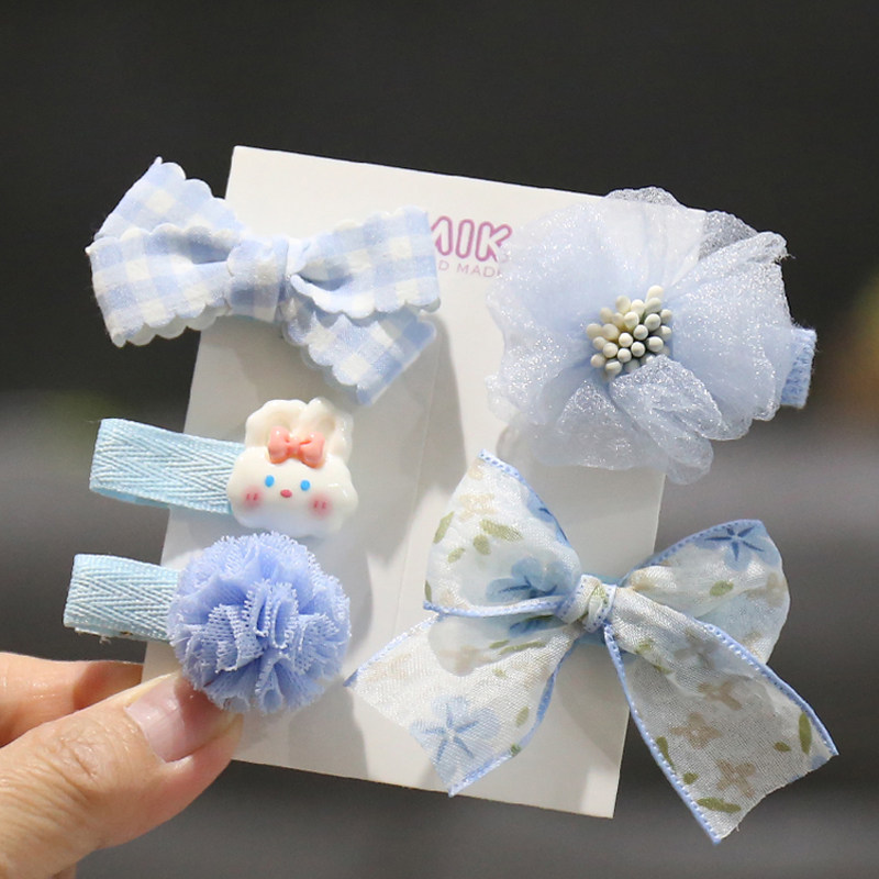 Milk Tea Color Small Flower Baby Cute Fetal Hair Clip Hair Accessories — 5