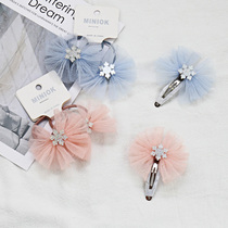 Childrens head adorned with princess cute crumpled butterfly knot baby hair ring BB clip girl head flower hair adorned without injury