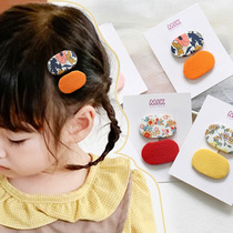 Baby hairclip cute small bbclip cloth art flower lattice style baby hair card does not hurt hair mini lanugo clip autumn