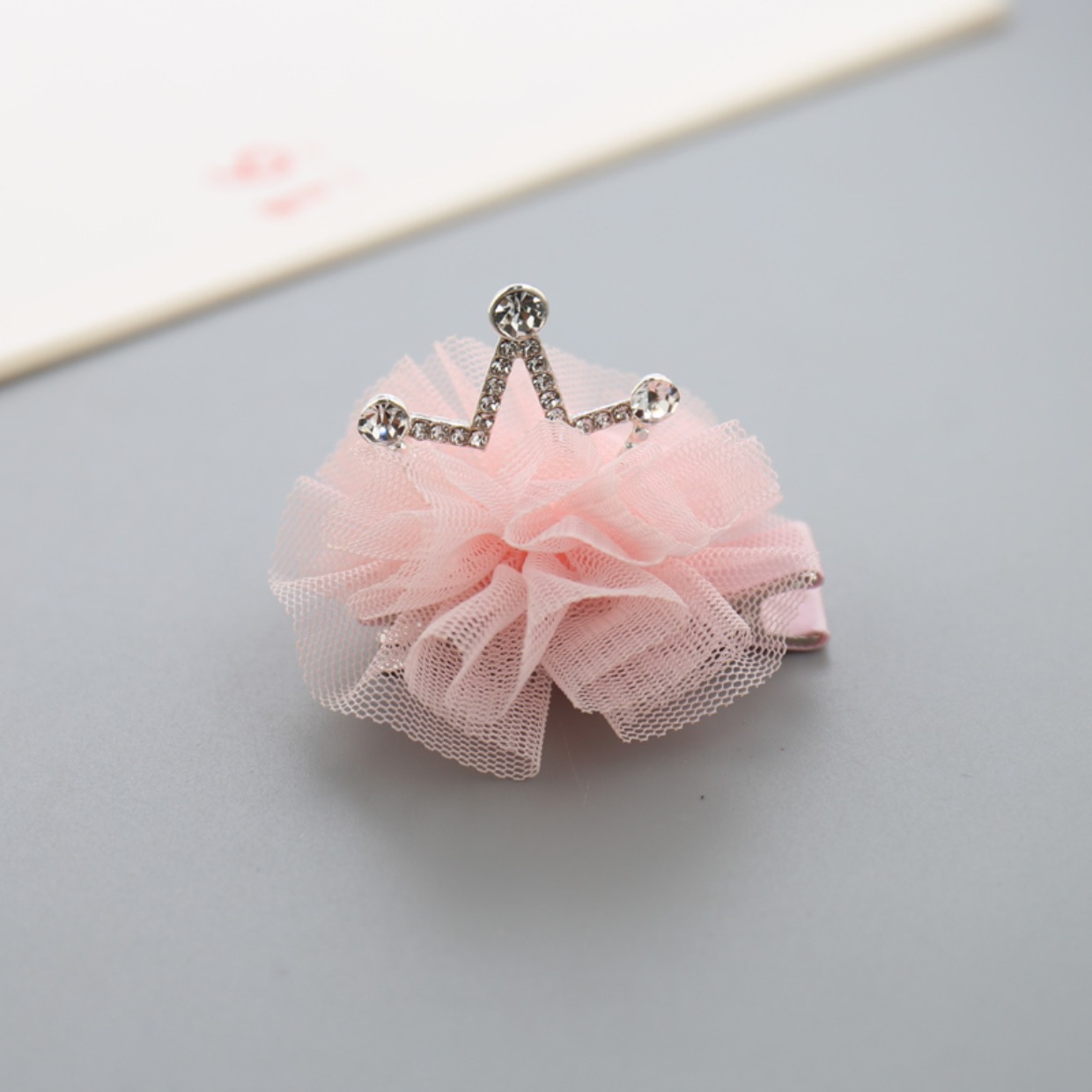 Trẻ em kẹp tóc vương miện màu hồng lưới tấm cô gái phụ kiện tóc mũ nón đầu clip cô gái bên clip bé kẹp tóc cho thấy buộc tóc scrunchies