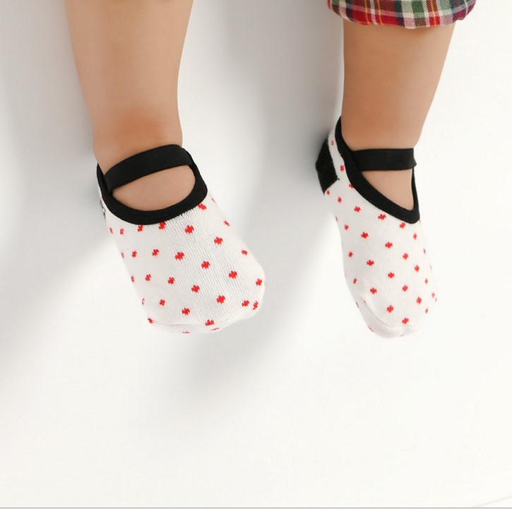 Vớ trẻ em mùa thu và mùa đông dày terry phần sàn vớ chống trượt keo điểm giày vớ bé vớ cotton chống rơi vớ trẻ em đẹp thu đông