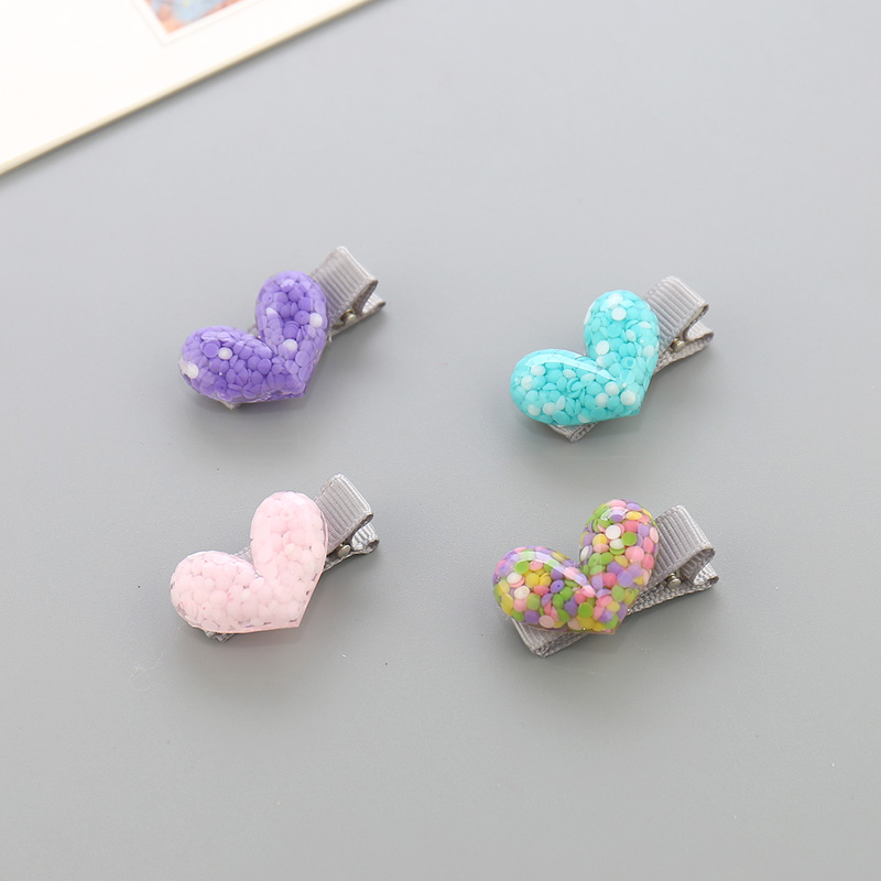 Phụ kiện tóc cho trẻ em Cô gái kẹp tóc màu acrylic tình yêu Em bé kẹp tóc vải bao gồm tất cả không làm tổn thương tóc clip em bé kẹp càng cua dài