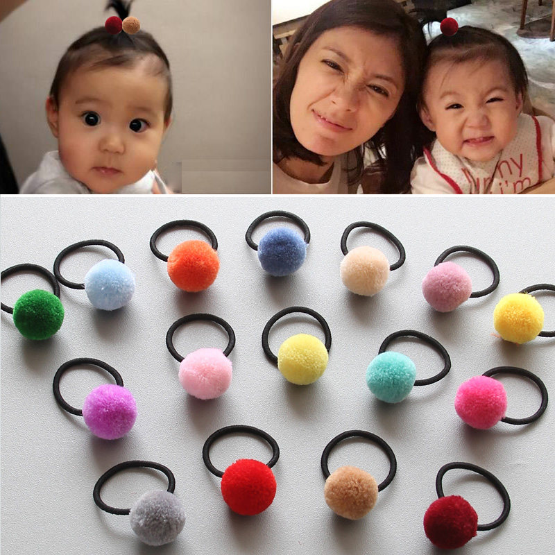 2017 autumn and winter new children's hair ornaments cute plush ball baby small hair circle baby does not hurt hair rubber band female hair circle