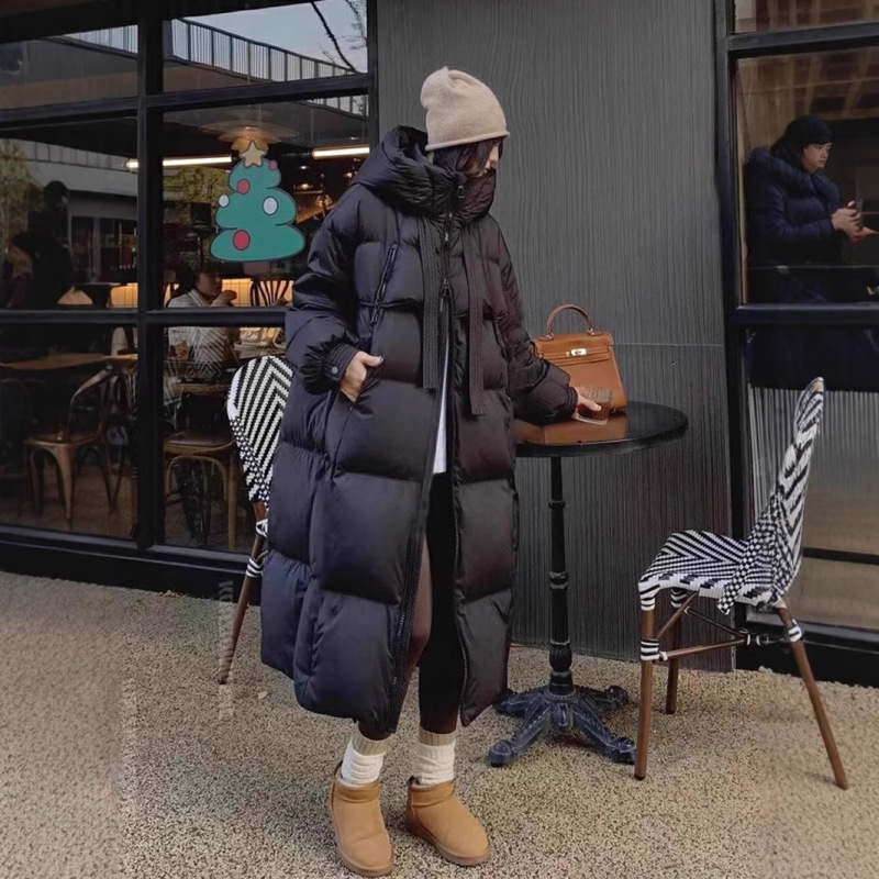 Off-Season Korean-Style down Jacket for Women, 2024 Thickened Warm Quilt, White Duck Down, Over-The-Knee Long Style with Ribbon, Large Quilt Off-Season Korean-Style down Jacket for Women, 2024 Thickened Warm Quilt, White Duck Down, Over-The-Knee Long Style with Ribbon, Large Quilt