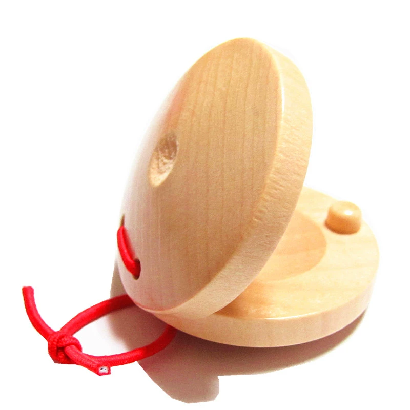 Castanets gỗ nhựa Orff giáo dục sớm đồ chơi âm nhạc trẻ em bộ gõ giày khiêu vũ tròn chuyên nghiệp đồ chơi cho bé gái