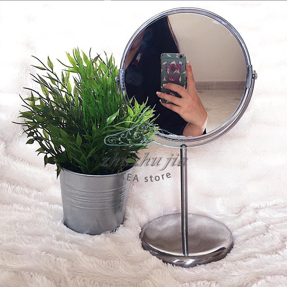 IKEA Theresam mirror makeup mirror stainless steel can be flipped and can be magnified 2 5 times domestic