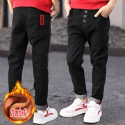 Boy 6 jeans 5 quần đông trẻ em quần ngoài trẻ em 7-9 một 10 tuổi 8 trai cộng với quần nhung dày mười