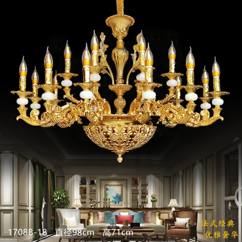 European-Style Villa Duplex Living Room Chandelier, French-Style Hotel Lobby Project, Simple Candle Chandelier with Excellent Price
