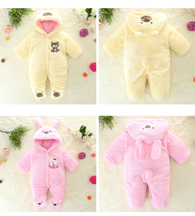 Quần áo trẻ em Xiêm mùa đông nam và nữ sơ sinh dày cotton áo nhung san hô quần áo mùa thu và trang phục mùa đông bộ body suit