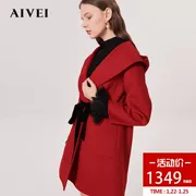 AIVEI Xinhe Aiwei 2018 mùa đông mới rút dây thắt lưng có mũ len len K0660056