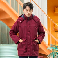 Зимний темно-бордовый пуховик